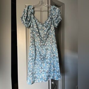 Petite Studio NYC Mini Dress in blue with floral pattern (size M)
